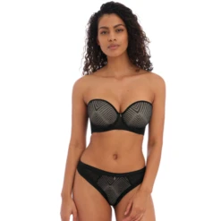 Tailored Brazilian String -Frau Unterwäsche Laden freyalingerietailoredstraplessbh aa401109blk4 1